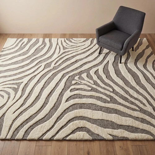 Zebra handgetuftete wolle - handgetuftete,