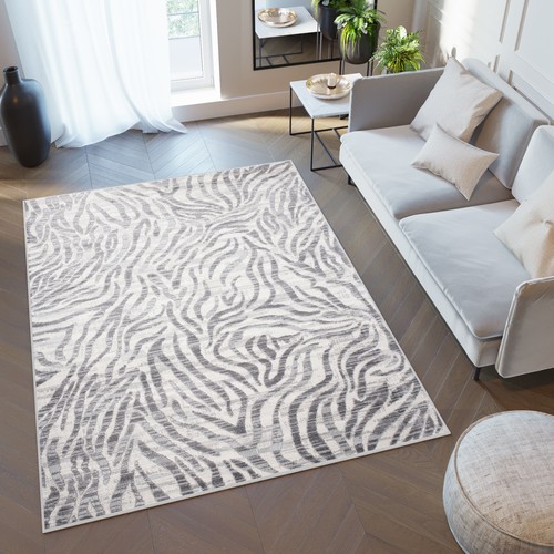 Teppich kurzflor grau schwarz - teppich,
