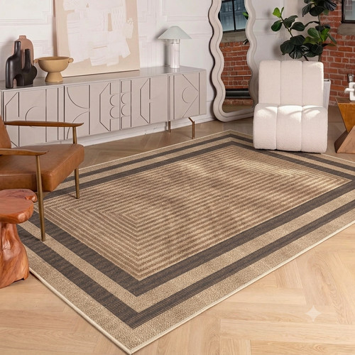 Jute look teppich - teppich, beige