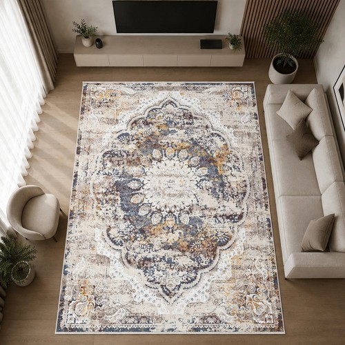 Teppich creme gold 200x300 - creme,