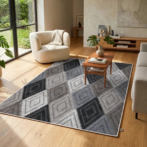 Teppich anthrazit creme - teppich,