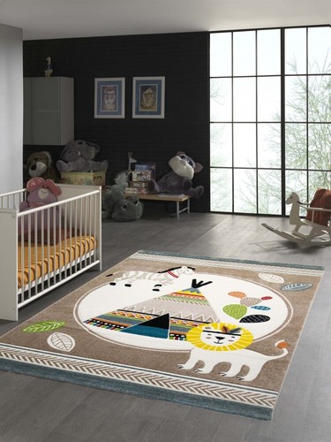 Kinderteppich zelt löwe - kinderteppich, zebra