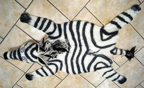 Woll filz teppich zebra - filz,